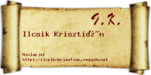 Ilcsik Krisztián névjegykártya